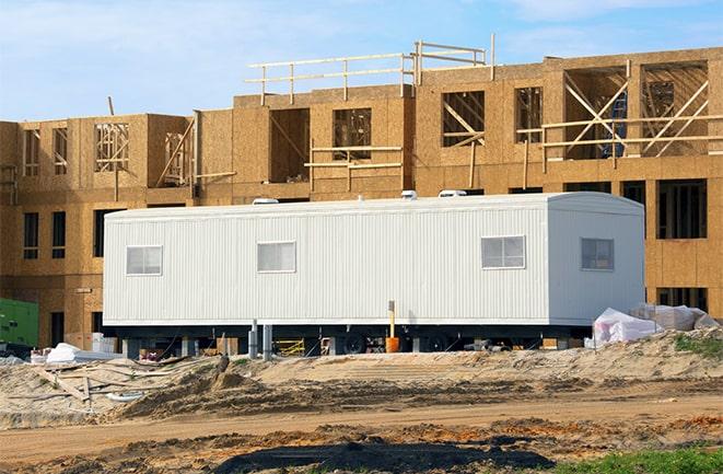 industrial office trailers for rent on a job site in Ecorse